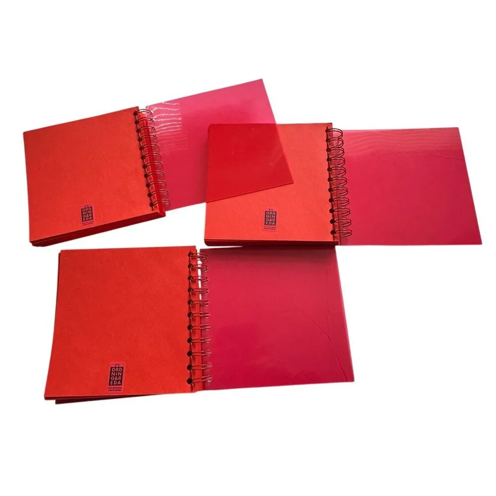 Vintage Ordning & Reda Red Spiral Notebook Set of 3, Scandinavian Design NOS